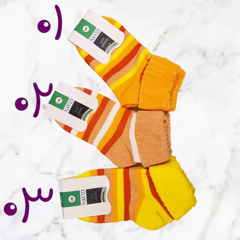جوراب زنانه حوله ای نیم ساق لب برگرد — تصویر ۲