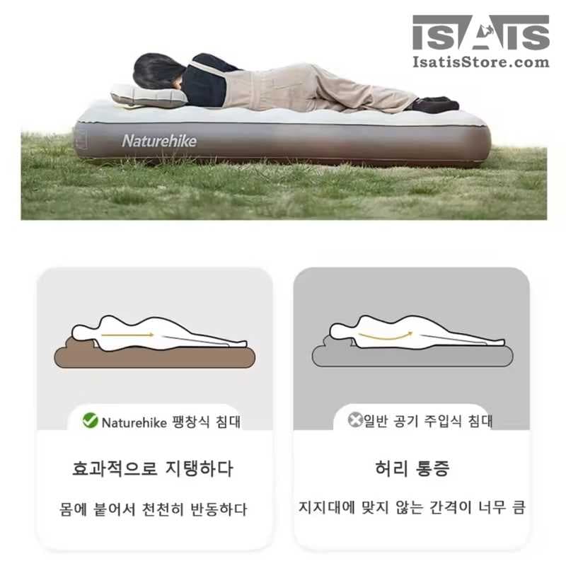 تشک بادی 3 نفره با پمپ داخلی شارژی مدل CNH23DZ10001 نیچر هایک NATUREHIKE Air Mattress — تصویر ۱۱