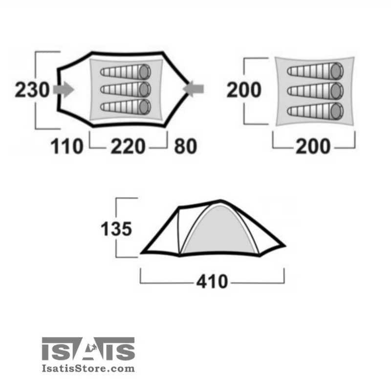 چادر 3 نفره دوپوش بیزون کلاسیک هاسکی HUSKY BIZON 3 CLASSIC TENT — تصویر ۷