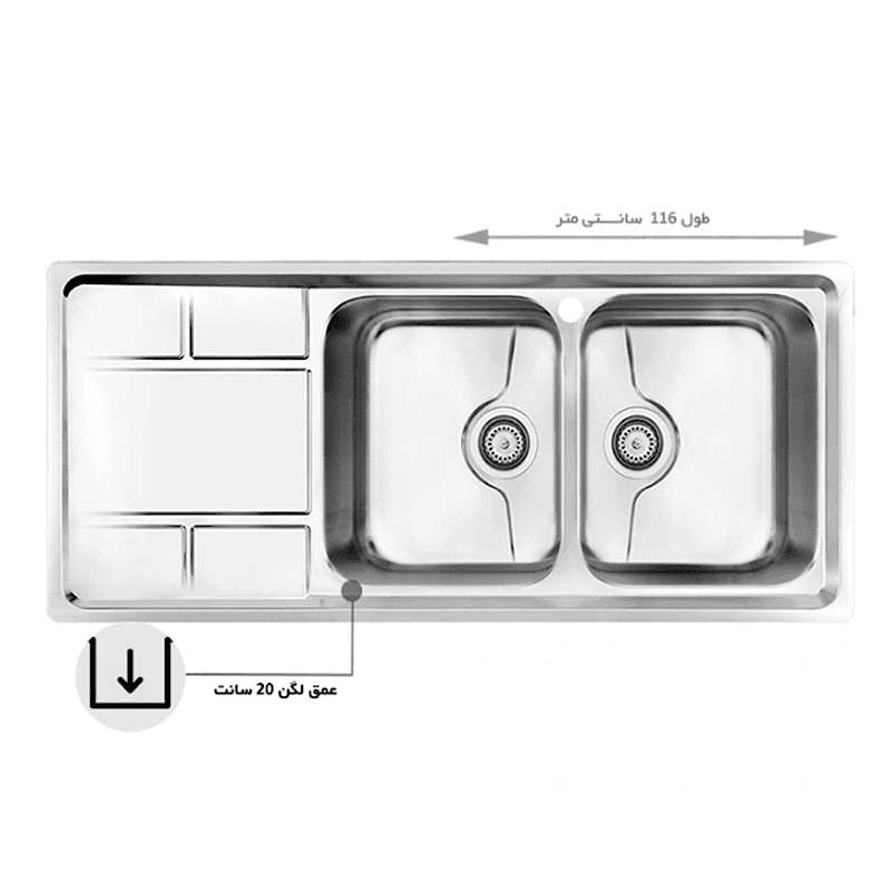 سینک توکار میکس پلاس مدل 8052P — تصویر ۴