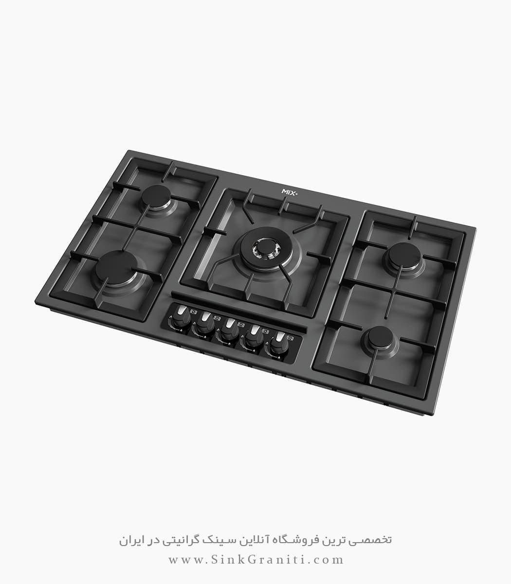 اجاق گاز میکس پلاس مدل E518M استیل دودی — تصویر ۳