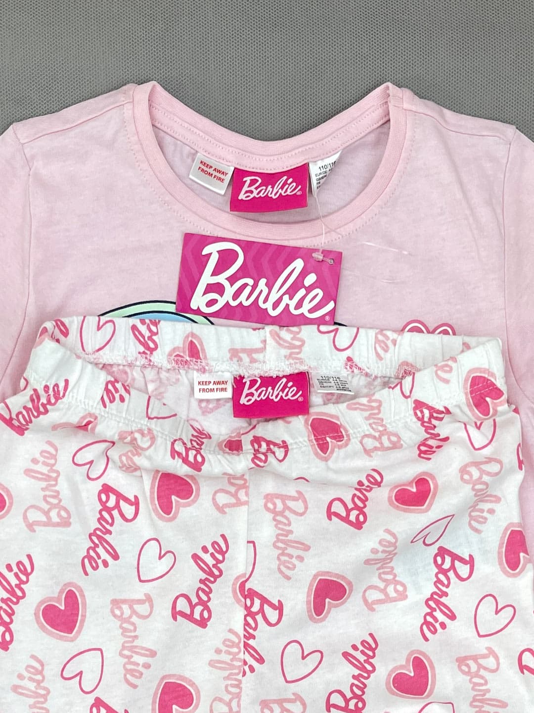 ست نخ پنبه تیشرت و شلوار دخترانه راحتی Barbie کد A4610 — تصویر ۷