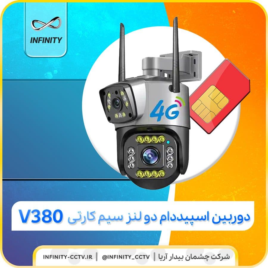 اسپیدام دو لنز V380 کیفیت 2 مگاپیکسل سیمکارتیSC02-4G — تصویر ۳