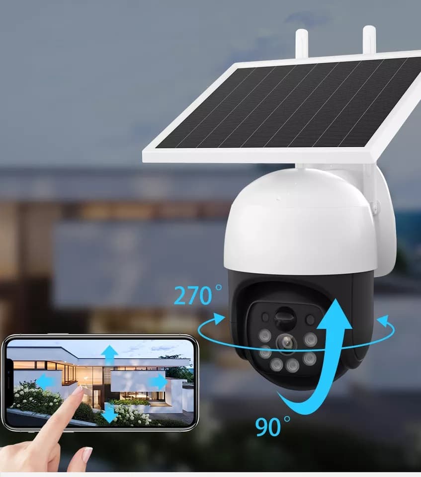 دوربین خورشیدی سیمکارتی چرخشی بیسیم مینی اسپید دام v380 pro — تصویر ۸