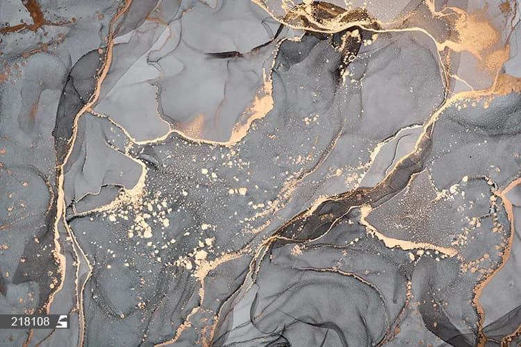 پوستر طرح سنگ مرمر خاکستری و طلایی