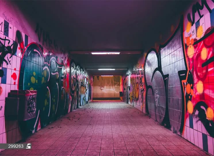 پوستر سه بعدی طرح گرافیتی روی دیوار — تصویر ۳