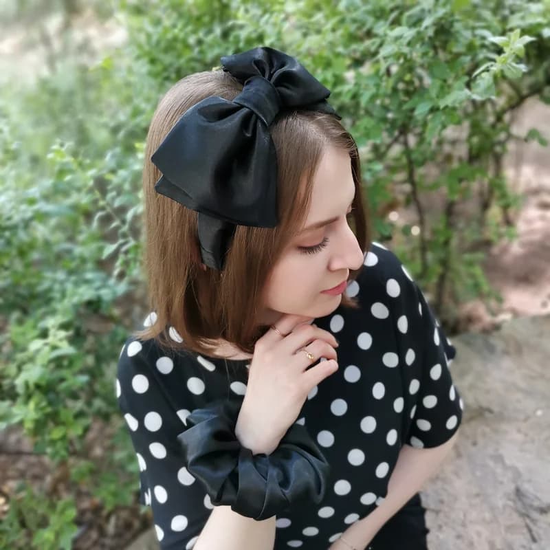 تل ساتن ابریشمی مشکی(یا اسکرانچی سِت) — تصویر ۸