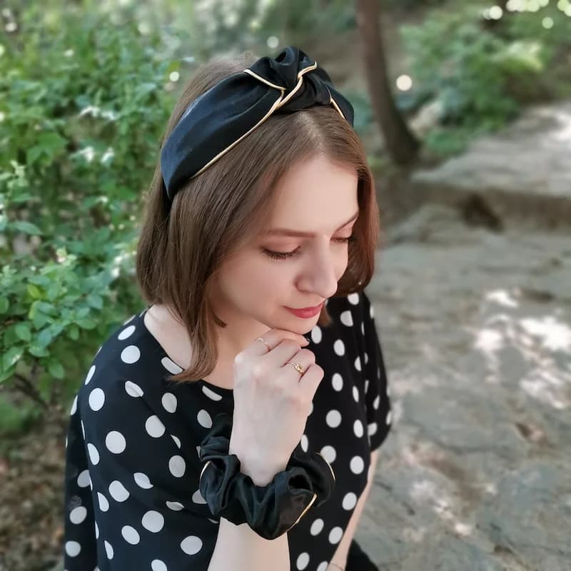 تل ساتن ابریشمی مشکی(یا اسکرانچی سِت) — تصویر ۳
