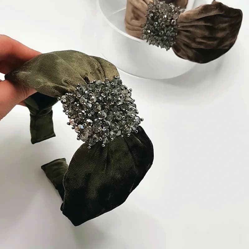 تل جواهردوزی مخمل ابریشمی(با اسکرانچی سِت) — تصویر ۲