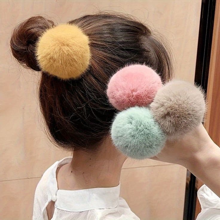 کش پوم پوم رنگی (جفتی)