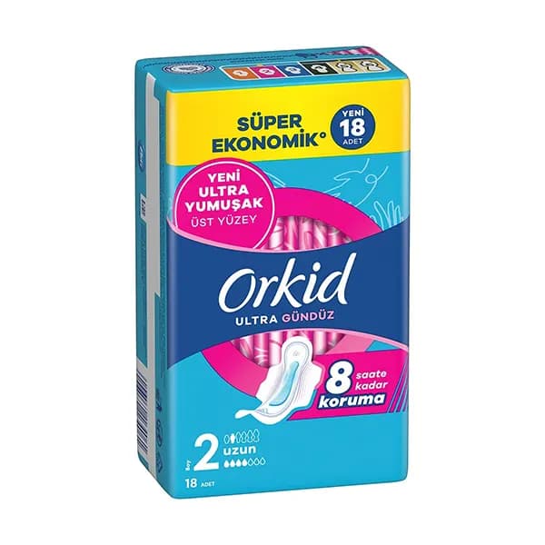 نوار بهداشتی بالدار بلند ارکید مدل ULTRA EXTRA سایز 2 بسته 18 عددی — تصویر ۲