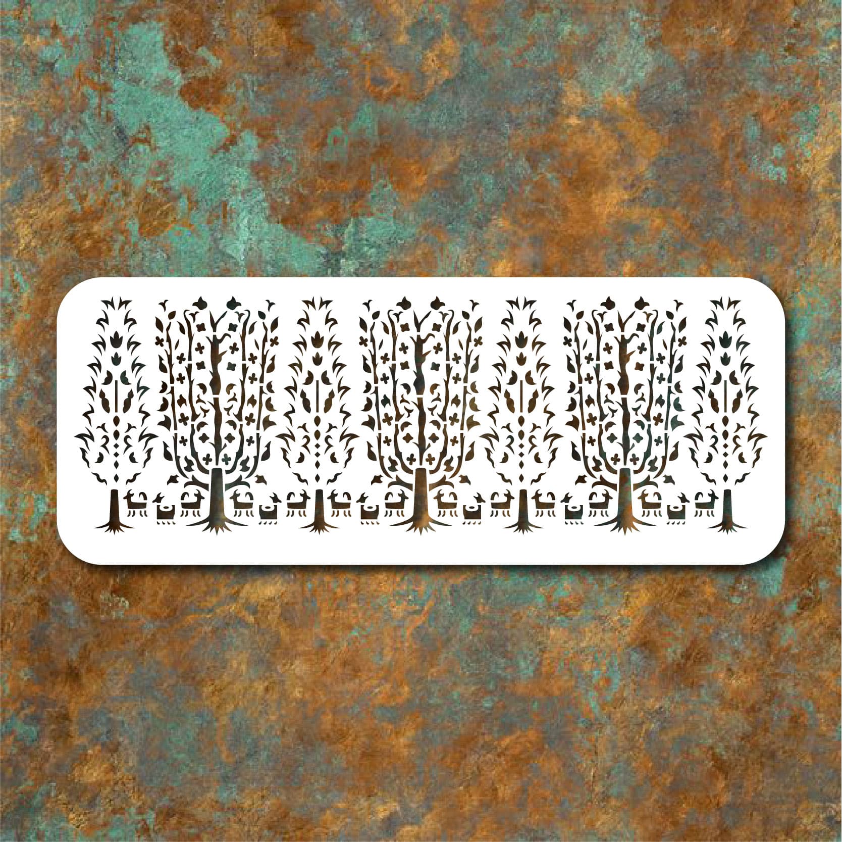 شابلون طرح درخت سرو فرش کد E 585