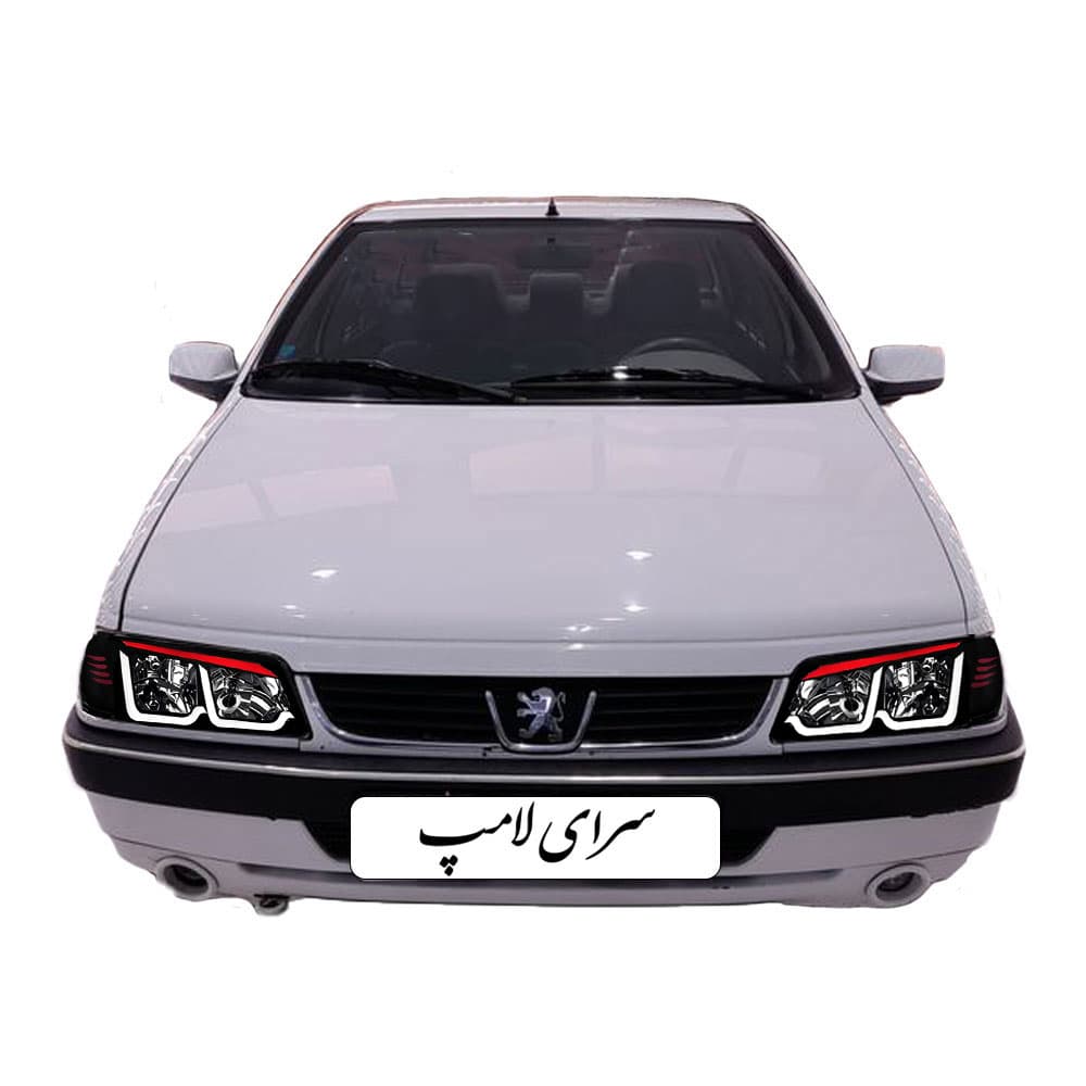 چراغ جلو اسپرت پژو 405 طرح BMW قرمز — تصویر ۳