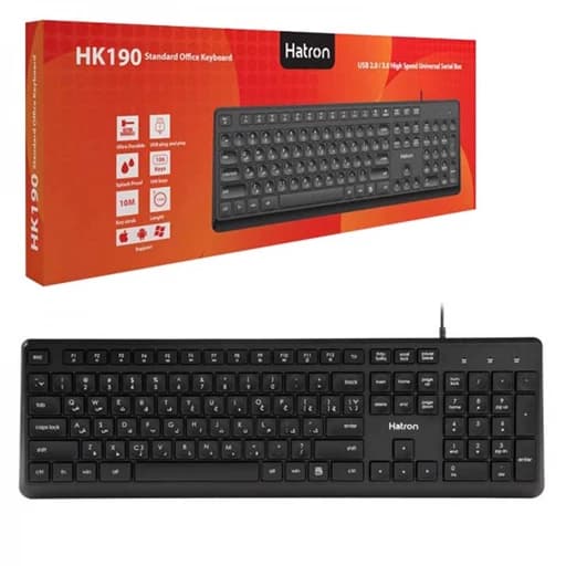 کیبورد هترون مدل HK190 ا HK190 USB Wired Keyboard — تصویر ۲