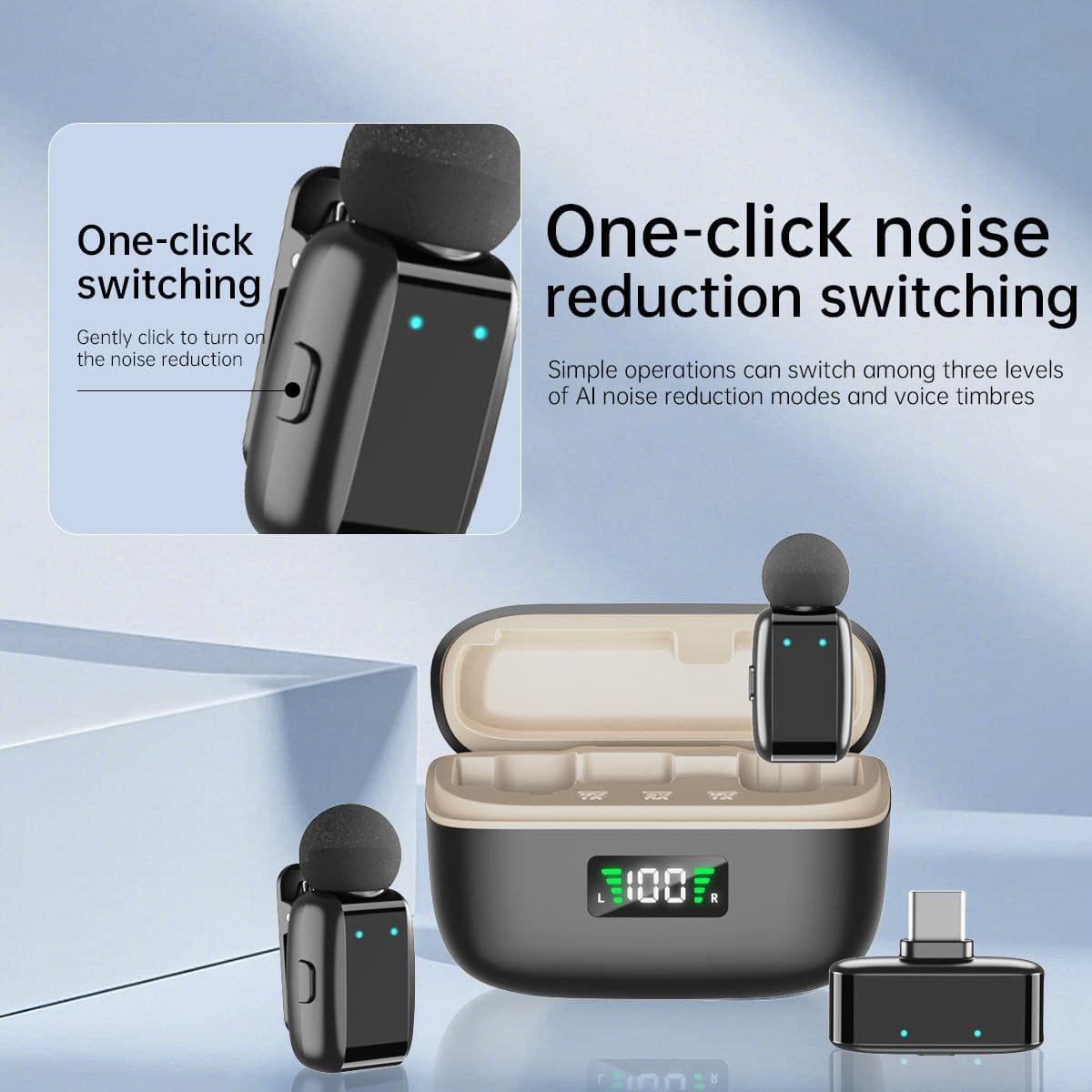 میکروفن یقه‌ای وایرلس SX35 Mini – صدای شفاف و بدون نویز — تصویر ۸
