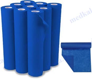 رول ملحفه یکبارمصرف عرض 60 گرماژ 38 آبی کاربنی پرفراژدار