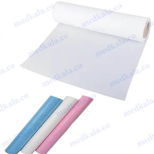 ملحفه يکبار مصرف رولی عرض 80 طول20 گرماژ15 بافتینه