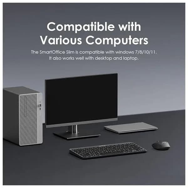 کیبورد و موس بی‌سیم اورایمو | Smart Office Slim Wireless Kit — تصویر ۱۱