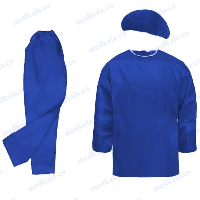 ست لباس بیمار یکبار مصرف ( خرید گان کلاه شلوار) 38 گرم