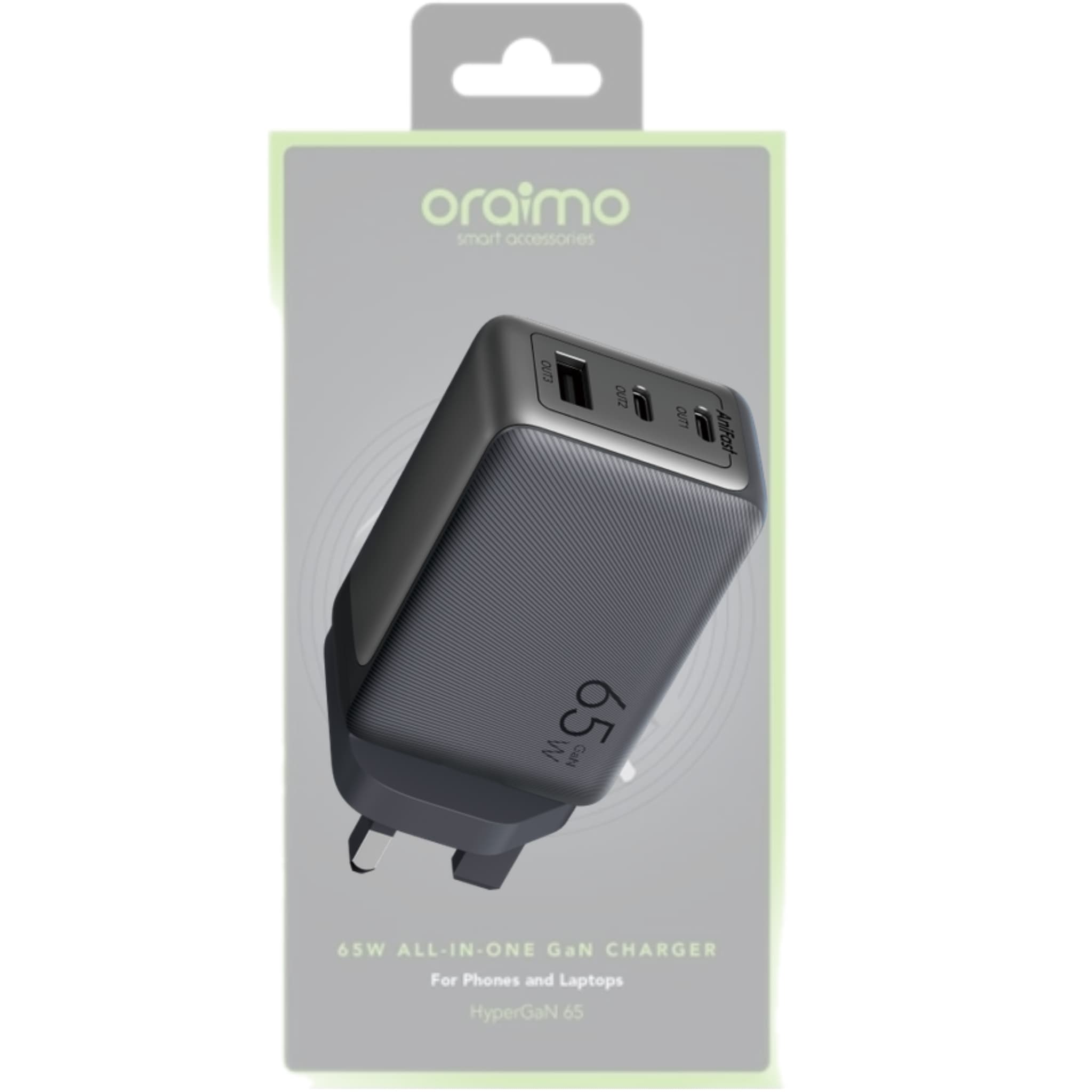 شارژر دیواری سریع oraimo HyperGaN 65W با کابل 100W CC — تصویر ۹