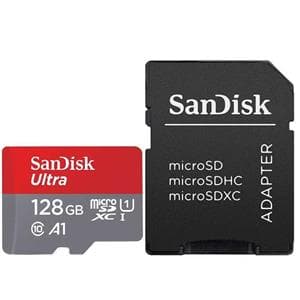 کارت حافظه microSDXC سن دیسک مدل Ultra A1 کلاس ۱۰ استاندارد UHS-I سرعت ۱۲۰MBps ظرفیت ۱۲۸ گیگابایت