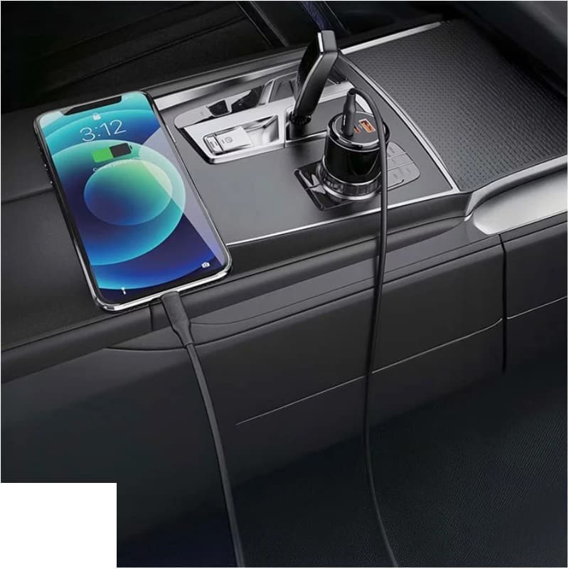 شارژر فندکی 80 وات گرین GREEN LION ROADEX با 3 پورت به همراه کابل — تصویر ۳