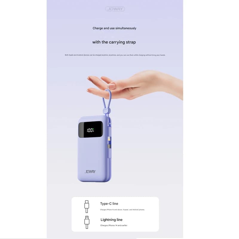 پاوربانک 22.5 وات جووی JOWAY JP521 با ظرفیت 10000 میلی آمپرساعت — تصویر ۸