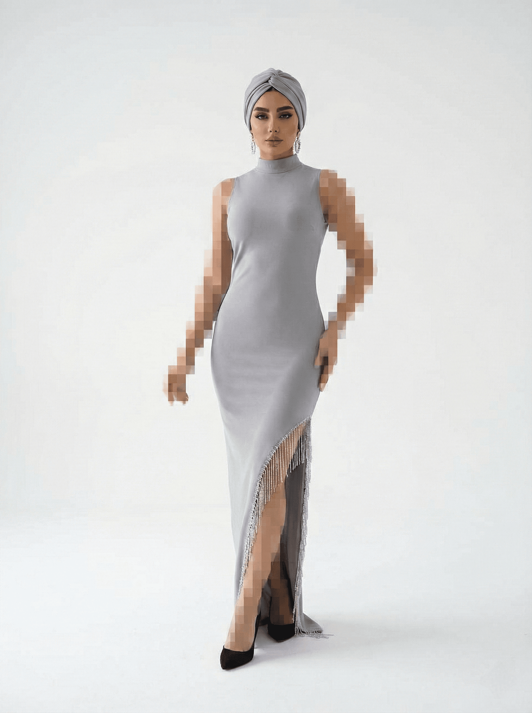 ماکسی بغل ریسه دار یقه طوق دار — تصویر ۶