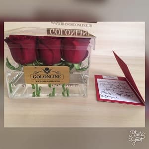 باکس شیشه ای با 9 شاخه رز هلندی — تصویر ۱۰