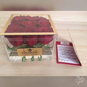 باکس شیشه ای با 9 شاخه رز هلندی — تصویر ۶