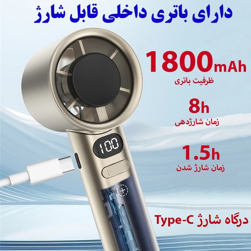 فن و پنکه دستی M11 با نمایشگر دیجیتال — تصویر ۱۲