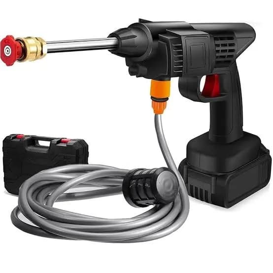 کارواش شارژی و سمپاش سه حالته cleaning gun توان 48 وات تک باتری – پک کارخانه اورجینال — تصویر ۲