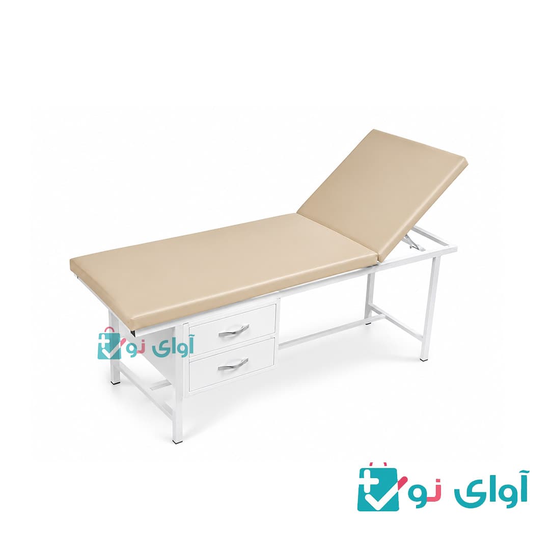 تخت معاینه پایه ثابت دو کشو سر متحرک — تصویر ۲