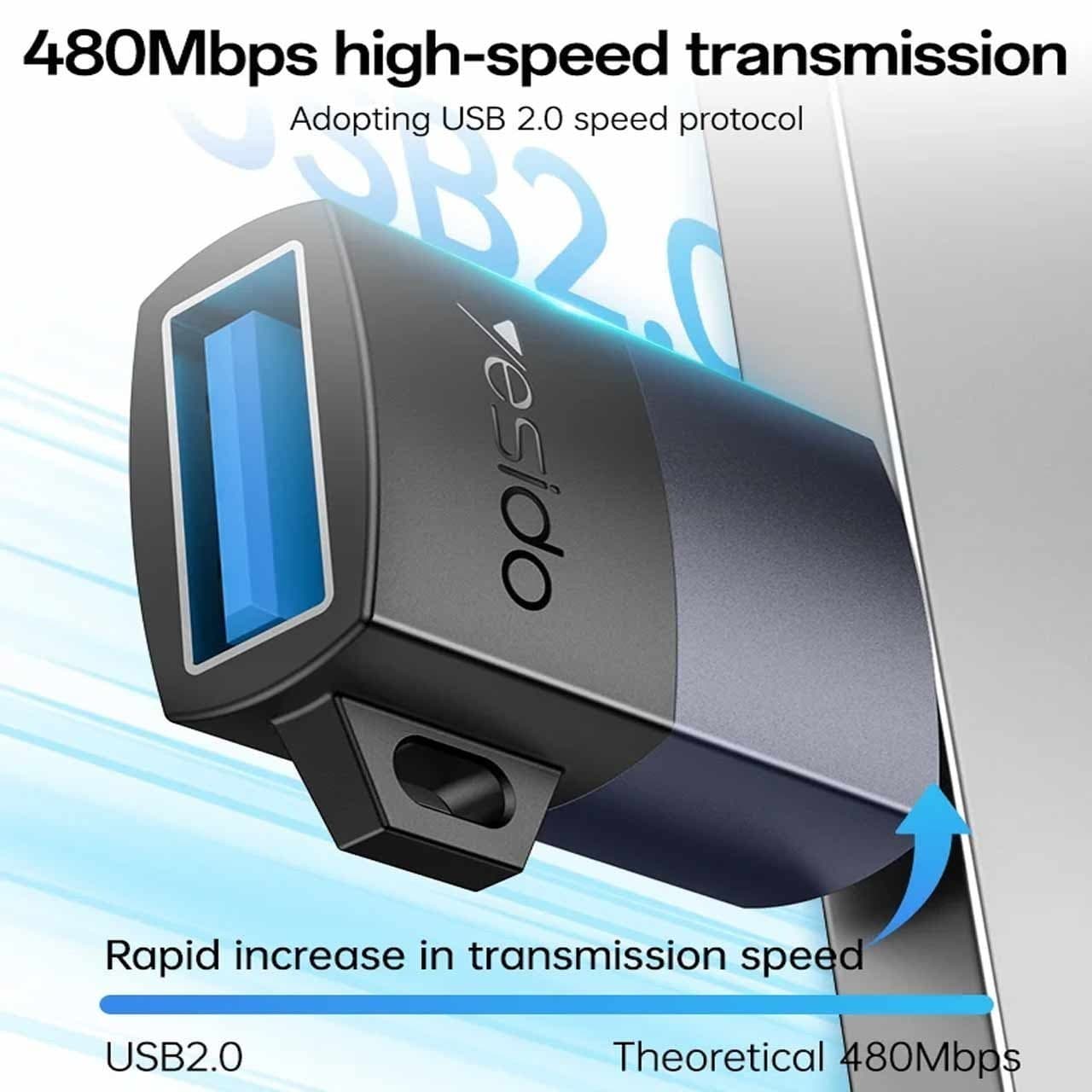 تبدیل USB به LIGHTNING یسیدو YESIDO OTG GS32 — تصویر ۵