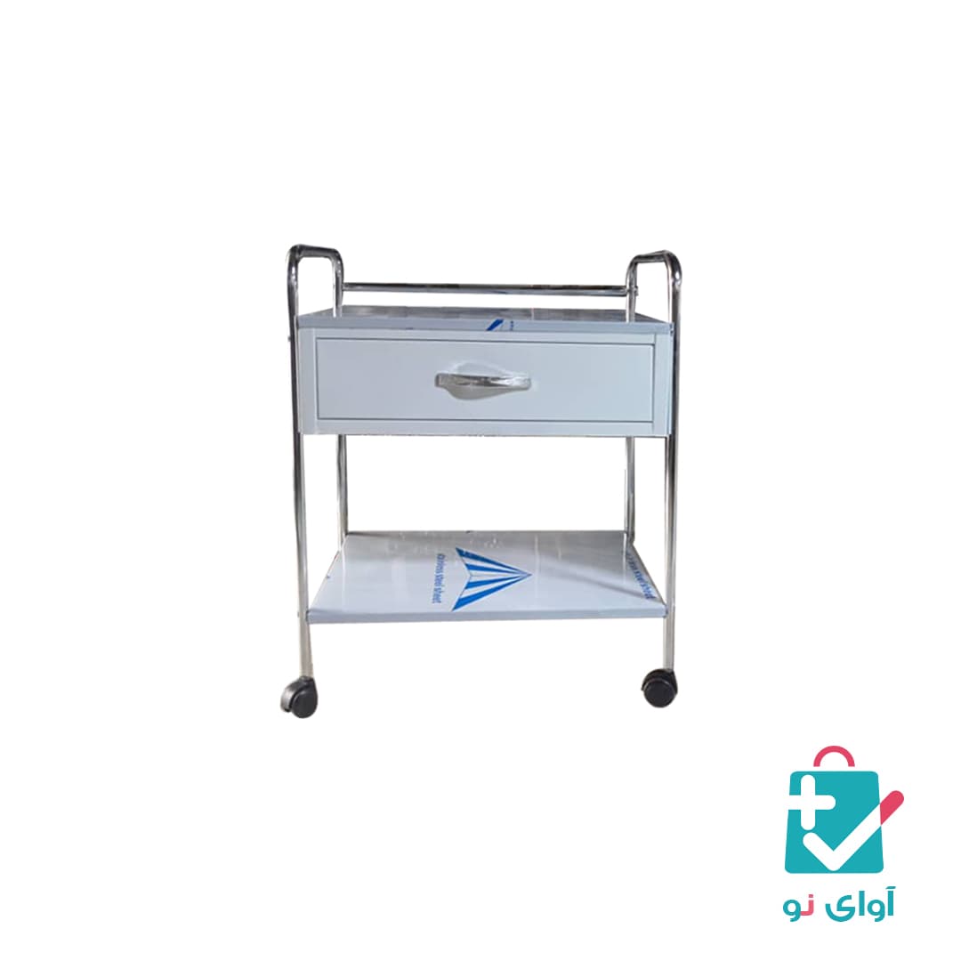 ترالی پانسمان یک کشو رویه استیل