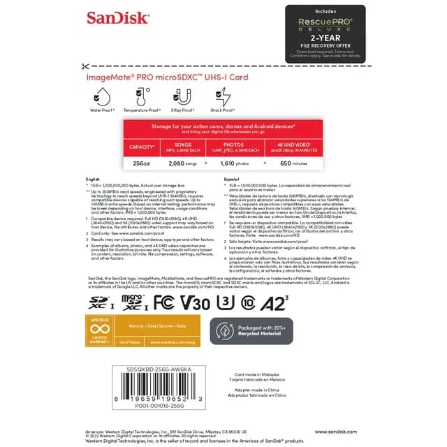 کارت حافظه SanDisk 256GB ImageMate Pro microSDXC UHS-I — تصویر ۶