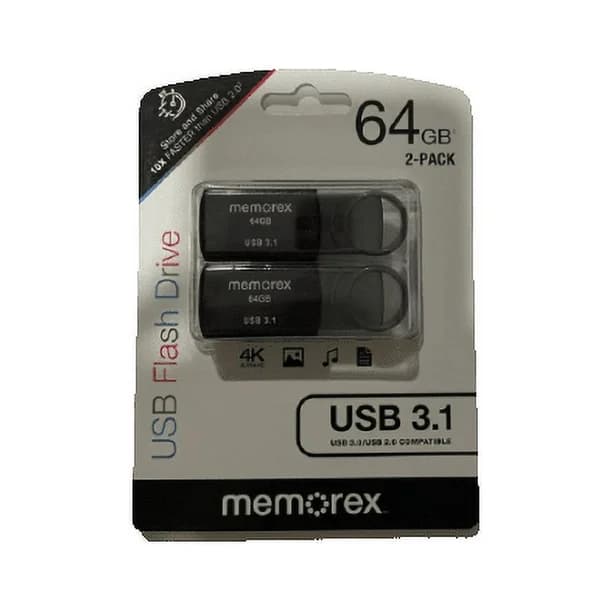 فلش مموری Memorex USB 3.1 با ظرفیت 64GB دو عددی — تصویر ۴