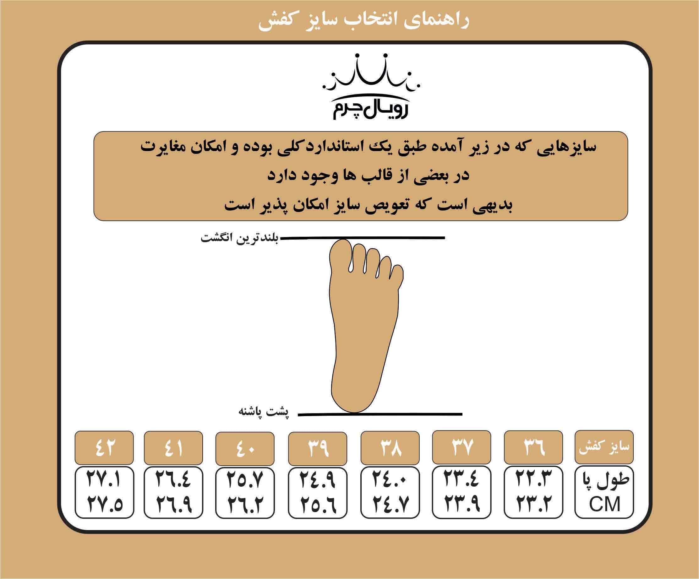 کفش اداری چرم زنانه رویال چرم کد WM89 — تصویر ۷