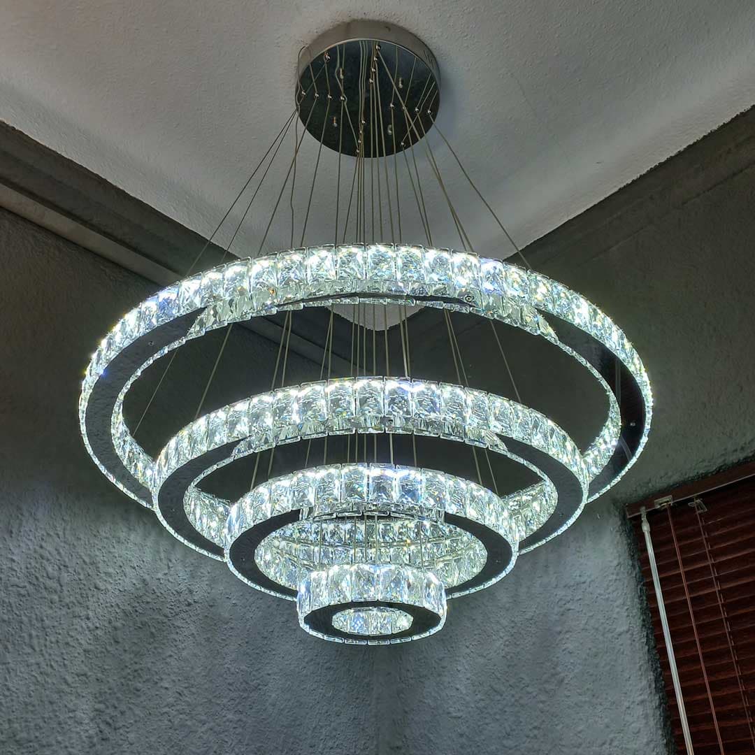 لوستر کریستالی مدرن گرد 4 طبقه — تصویر ۶