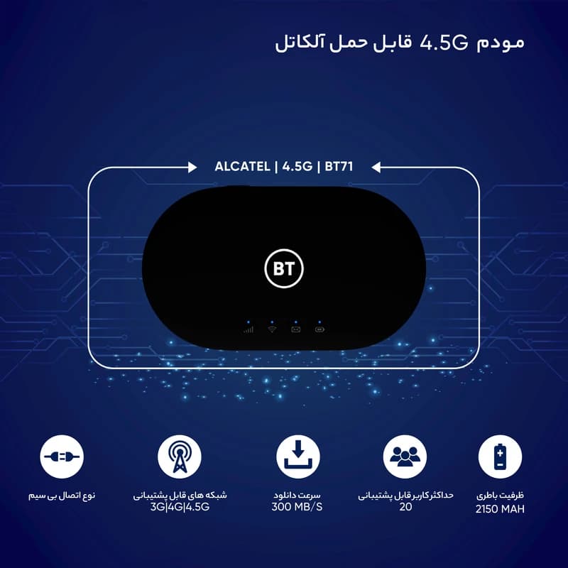 مودم 4.5G قابل حمل آلکاتل مدل BT71 — تصویر ۶