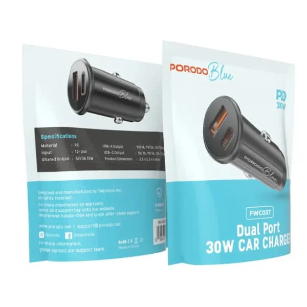 شارژر فندکی 36 وات با کابل پرودو PORODO FWC037 — تصویر ۲
