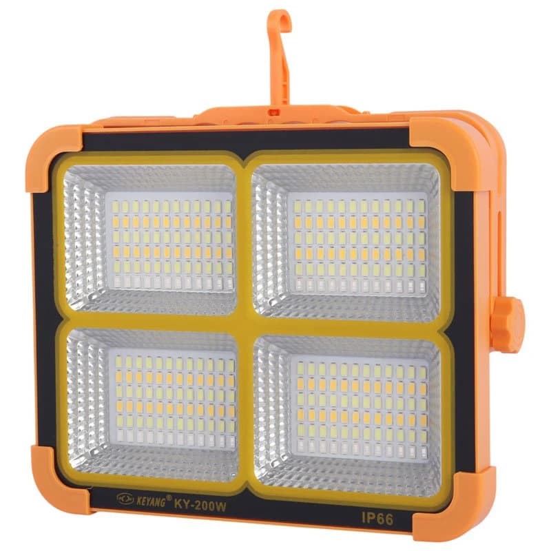 پروژکتور سیار شارژی و پاوربانک خورشیدی Keyang KY-200W — تصویر ۳