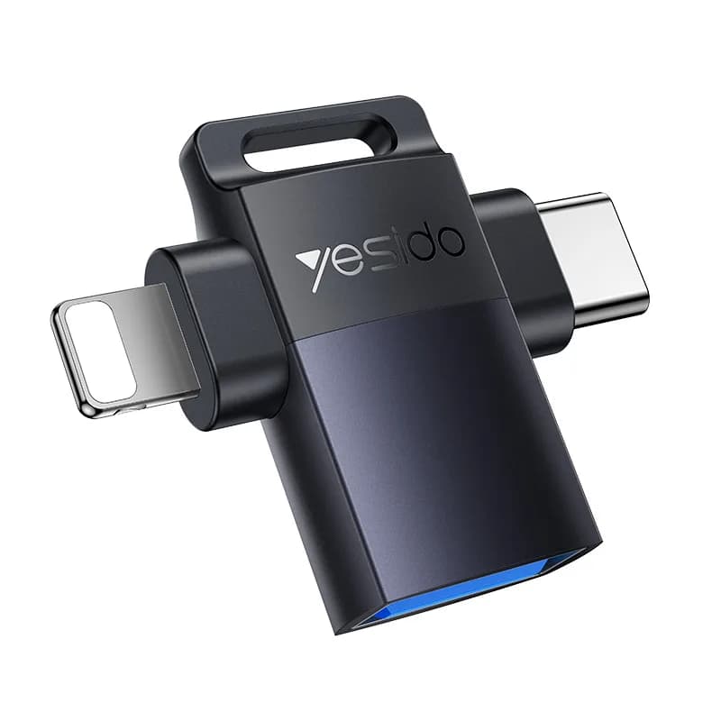 مبدل OTG دو کاره تایپسی و لایتنینگ یسیدو YESIDO GS35 — تصویر ۸