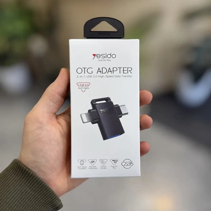 مبدل OTG دو کاره تایپسی و لایتنینگ یسیدو YESIDO GS35 — تصویر ۶