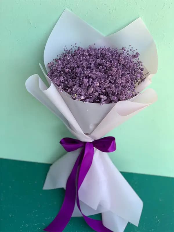 دسته گل ژیپسوفیلا بنفش