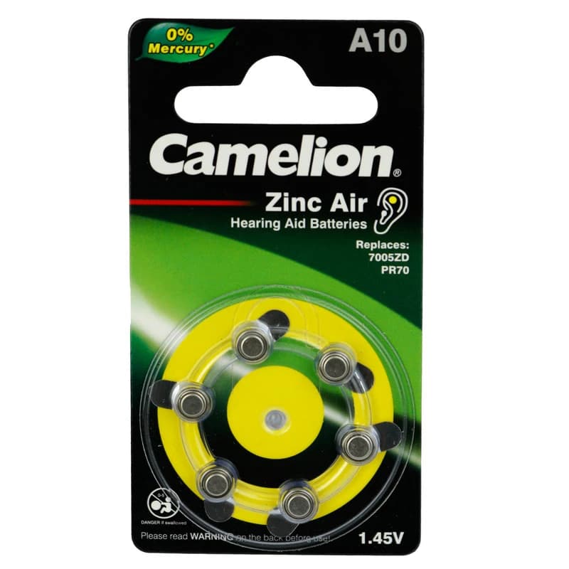 باتری سمعکی Camelion A10 بسته 6 عددی — تصویر ۲