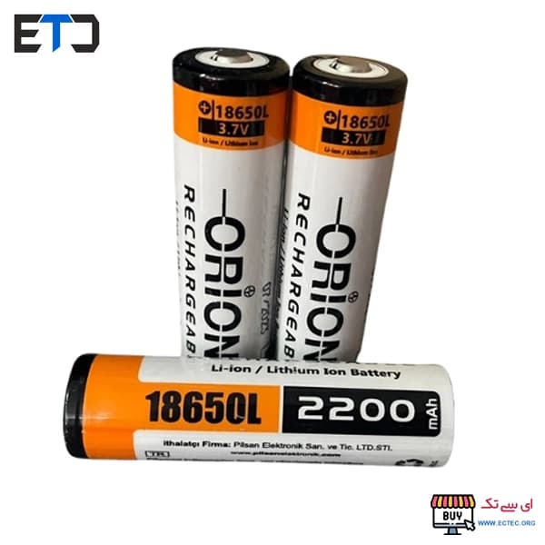باتری لیتیوم یون 3.7v سایز 18650 2200mAh مارک ORION — تصویر ۱۰