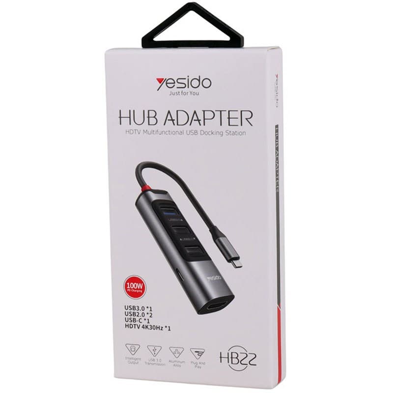 هاب 100 وات 5 پورت تایپسی یسیدو YESIDO HB22 — تصویر ۱۱