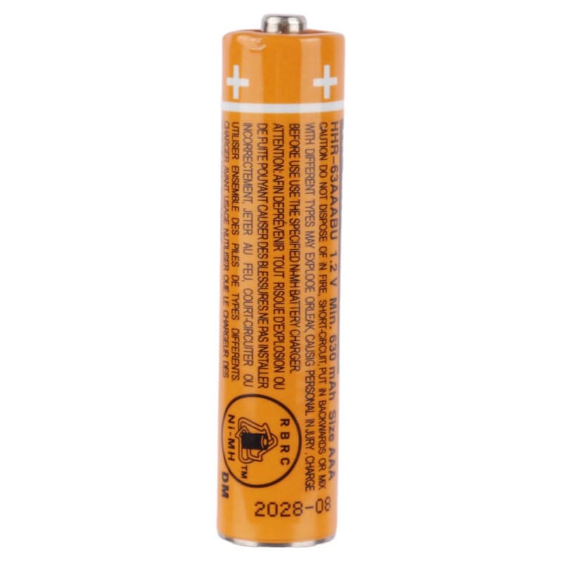 باتری دوتایی نیم قلمی شارژی Panasonic NI-MH AAA 630mAh — تصویر ۶