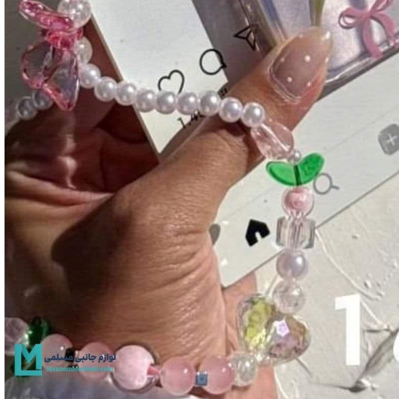 آویز موبایل فانتزی کریستالی لاله کد C3957 | لوازم جانبی مسلمی